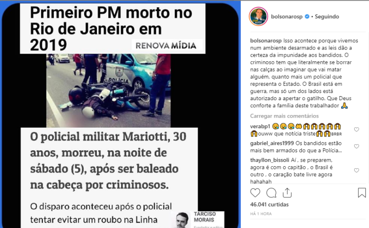 Tiros, sofá, posts e polêmicas: o domingo dos Bolsonaros nas redes