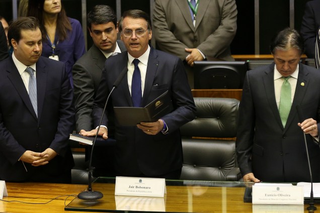 Jair Bolsonaro toma posse como presidente da República em cerimônia  no Congresso Nacional - 01/01/2018