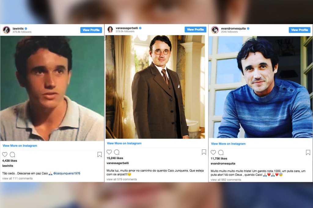 Artistas reagem à morte do ator Caio Junqueira nas redes sociais