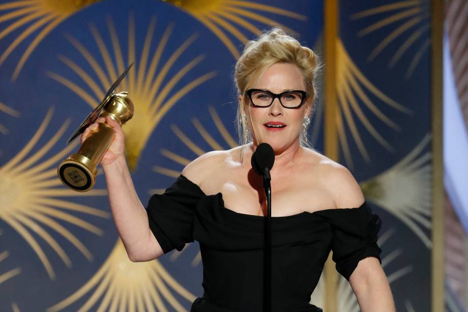 Patricia Arquette vence na categoria de melhor atriz em minissérie ou filme para a TV, durante a cerimônia de premiação do Globo de Ouro - 07/01/2019