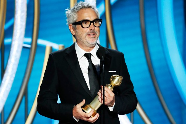Alfonso Cuaron ganha prêmio na categoria de melhor diretor por "Roma", durante cerimônia do Globo de Ouro - 07/01/2019