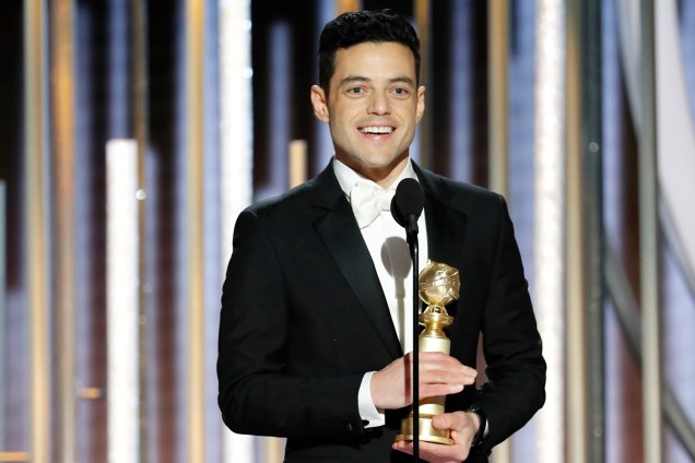 Rami Malek ganha prêmio na categoria de melhor ator de filme dramático, em sua atuação em "Bohemian Rhapsody" - 07/01/2019