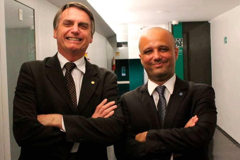 Major Vitor Hugo (PSL-GO) e o Presidente Jair Bolsonaro.