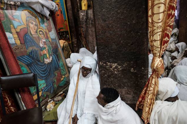 Etíopes participam das celebrações do Natal ortodoxo, na Igreja de Santa Maria, na cidade de Lalibela - 07/01/2019 Etíopes participam das celebrações do Natal ortodoxo, na Igreja de Santa Maria, na cidade de Lalibela - 07/01/2019