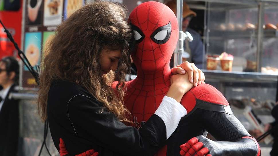 Zendaya e Tom Holland em 'Homem-Aranha: Longe de Casa'