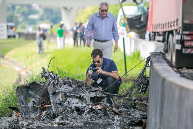 Helicóptero que transportava o jornalista Ricardo Boechat, caiu em cima de um caminhão na Rodovia Anhanguera - 11/02/2019