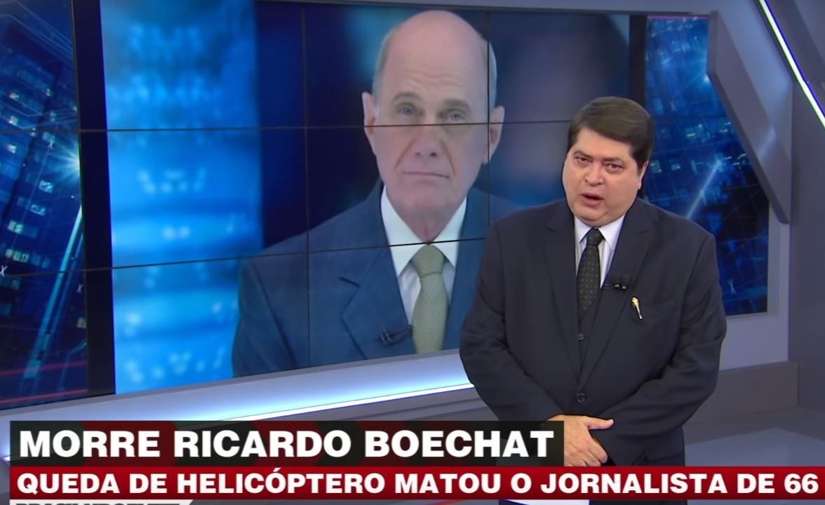 Datena entra ao vivo para dar a notícia da morte do jornalista Ricardo Boechat