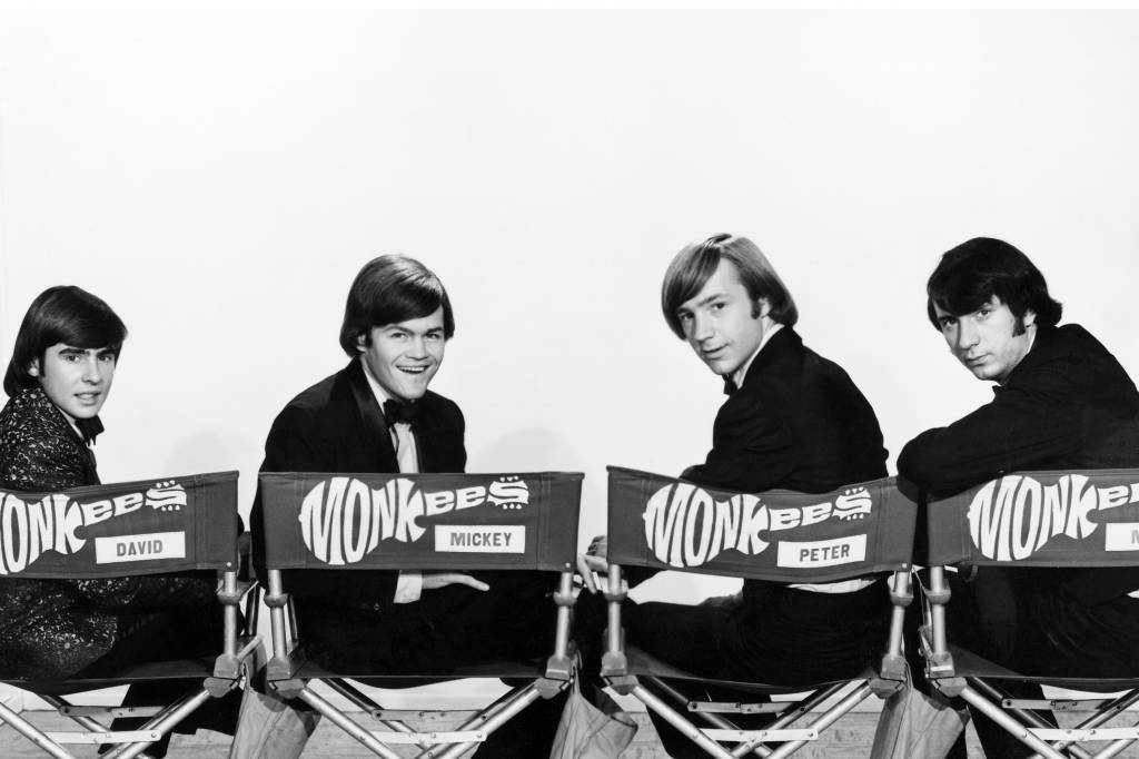 David Jones, Micky Dolenz, Peter Tork e Michael Nesmith, integrantes da banda 'The Monkees'