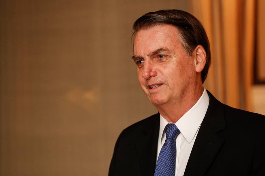 O presidente Jair Bolsonaro durante jantar com representantes do conservadorismo em Washington - 17/03/2019 O presidente Jair Bolsonaro durante jantar com representantes do conservadorismo em Washington - 17/03/2019