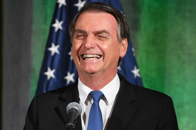 O presidente da República, Jair Bolsonaro, discursa na Câmara de Comércio dos Estados Unidos, em Washington - 18/03/2019