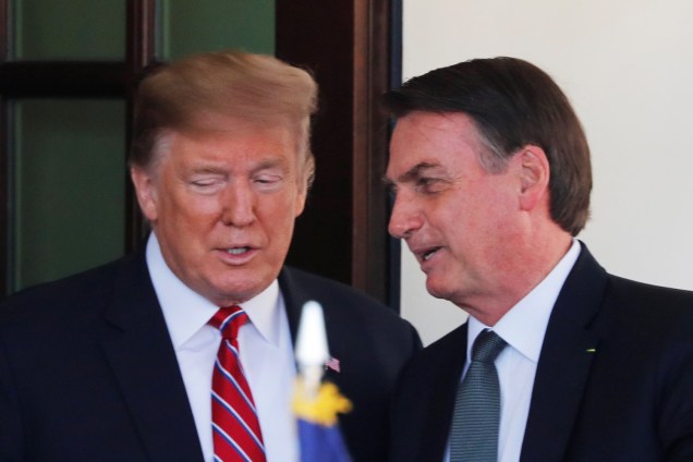 Jair Bolsonaro e Donald Trump se encontram na Casa Branca, em Washington - 19/03/2019
