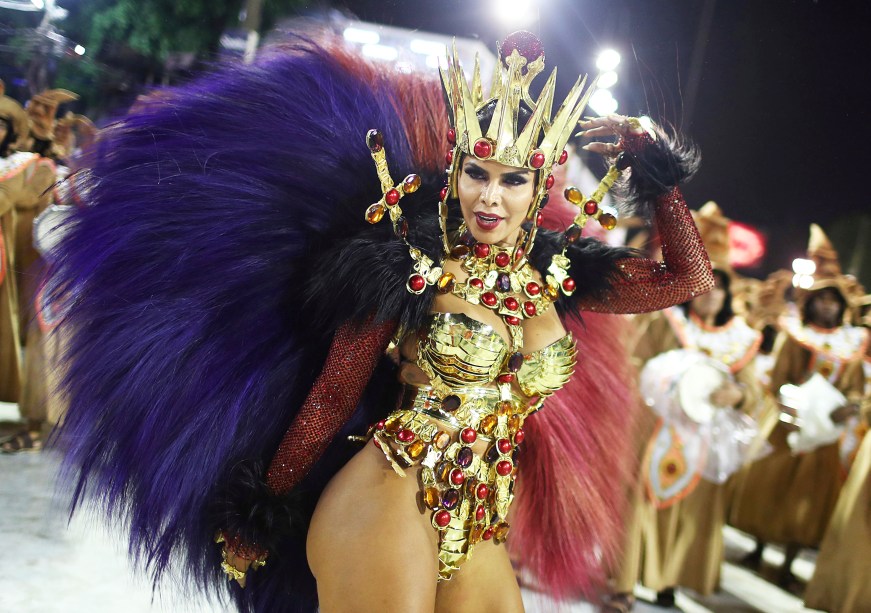 Raíssa Machado, rainha de bateria da escola de samba Unidos do Viradouro, durante desfile no Sambódromo da Marquês de Sapucaí - 04/03/2019