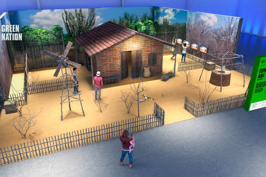 Simulação do cenário da Estação AMA do Green Nation, evento de sustentabilidade que acontece em São Paulo Simulação do cenário da Estação AMA do Green Nation, evento de sustentabilidade que acontece em São Paulo