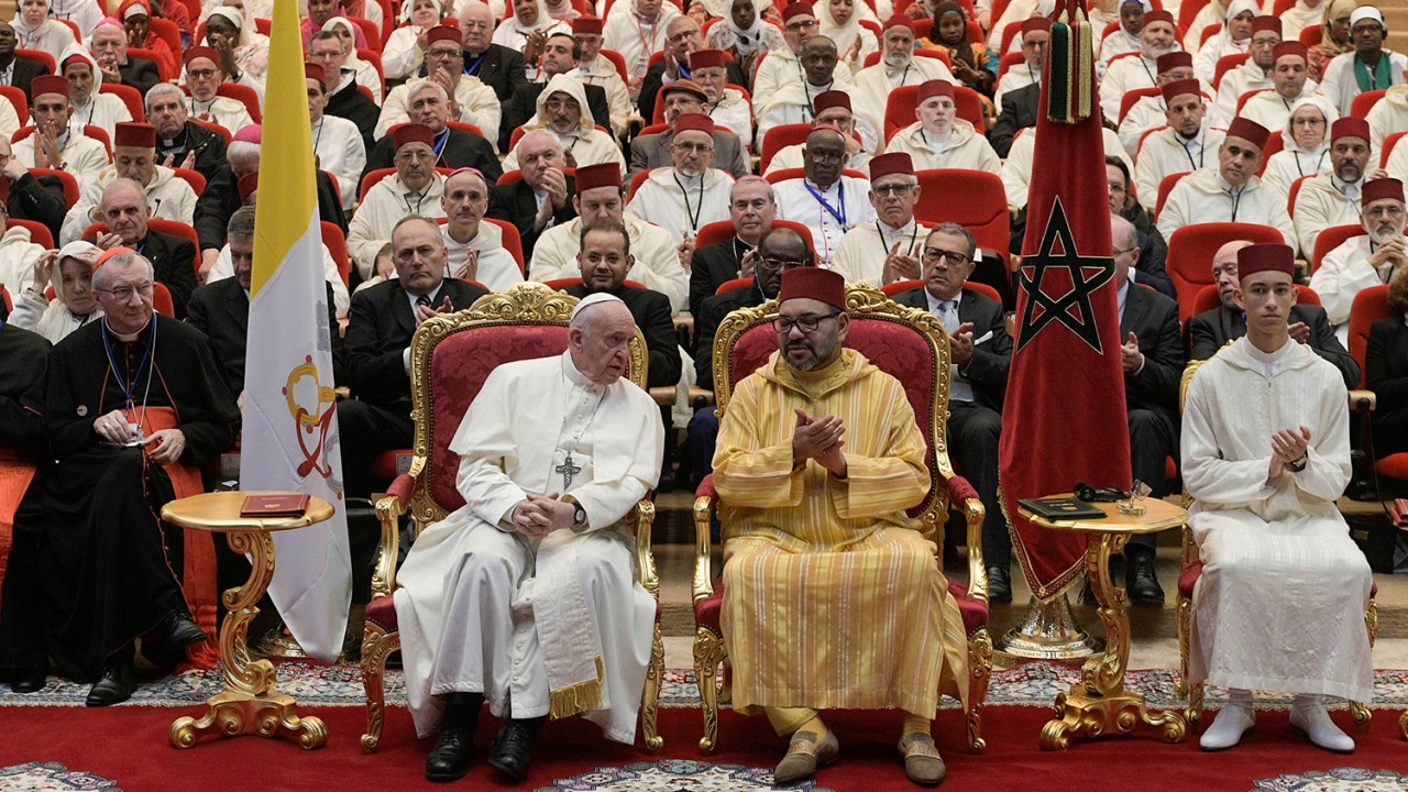 O Papa Francisco se encontra com o rei Mohammed VI em Rabat, no Marrocos - 30/03/2019