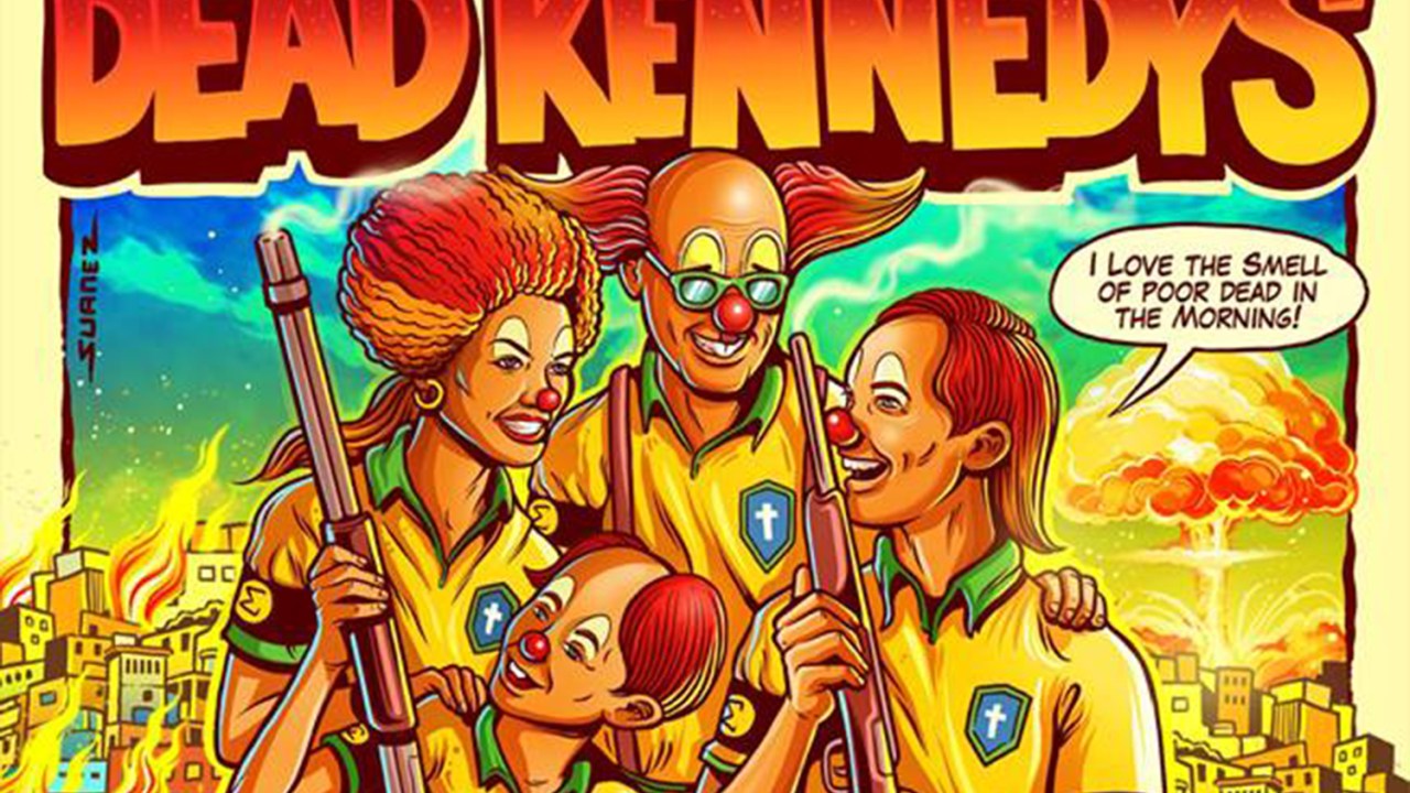 Pôster da turnê brasileira da banda Dead Kennedys