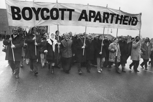 Manifestantes protestam contra o Apartheid - 20/12/1969