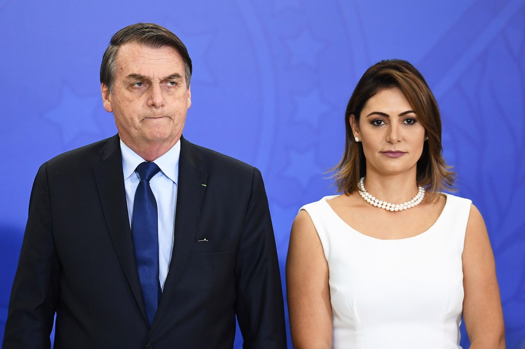 Jair Bolsonaro e a ex-primeira-dama Michelle