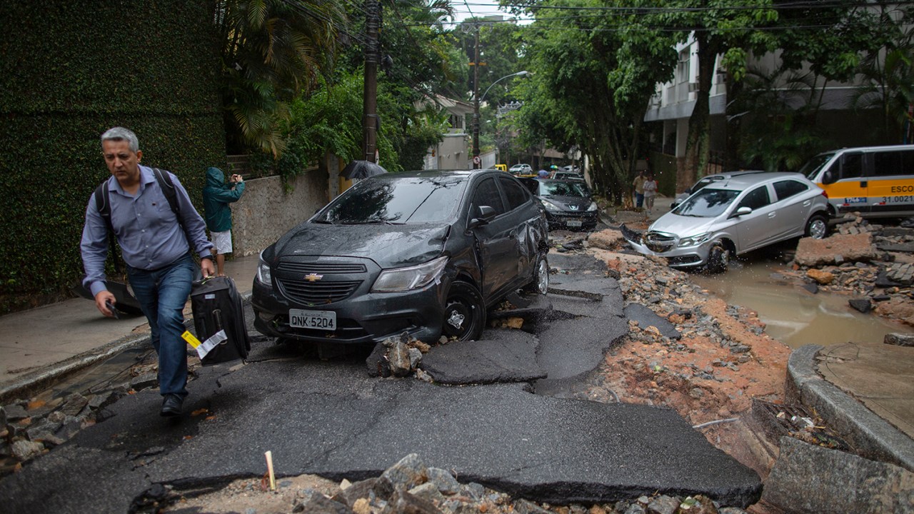 Enchente no Rio de Janeiro, em 2019: fenômeno aumenta tempestades no Sudeste do Brasil
