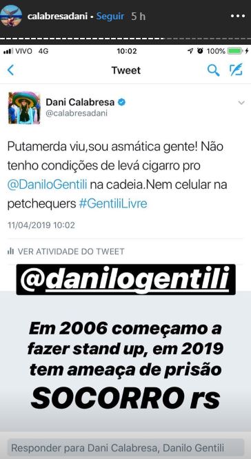 Dani Calabresa comenta condenação de Danilo Gentili