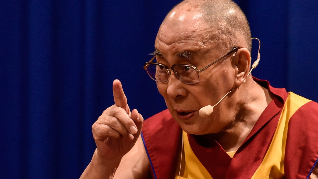 O líder espiritual tibetano, Dalai Lama, durante evento em Mumbai - 13/12/2018