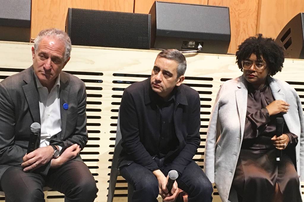The Shed – Dan Doctoroff, Alex Poots, Tamara McCaw em coletiva no Shed The Shed – Dan Doctoroff, Alex Poots, Tamara McCaw em coletiva no Shed