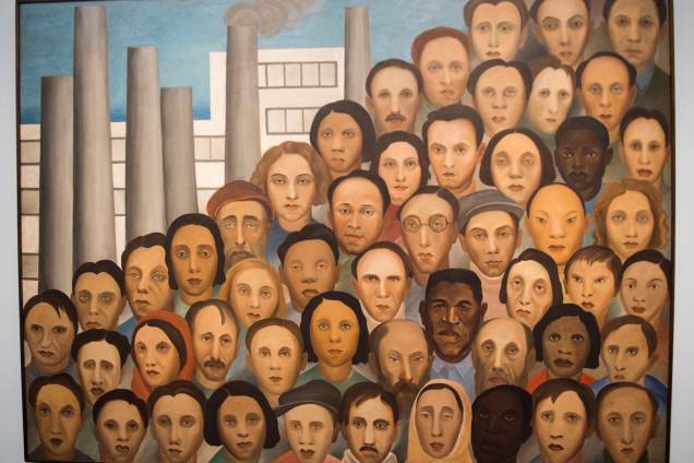 A obra 'Operários' (1933), faz parte da exposição 'Tarsila Popular', que traz obras da artista Tarsila do Amaral no Masp (Museu de Arte de São Paulo) - 03/04/2019