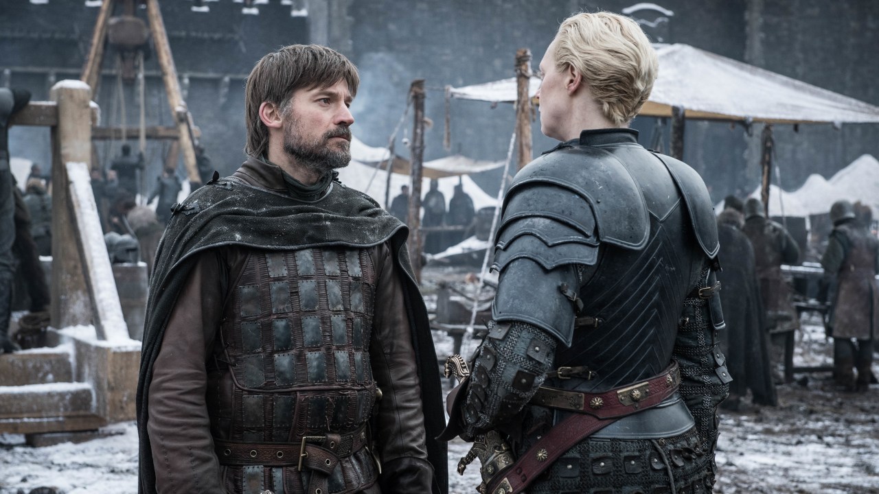 Nikolaj Coster-Waldau como Jaime Lannister e Gwendoline Christie como Brienne de Tarth em 'Game of Thrones'