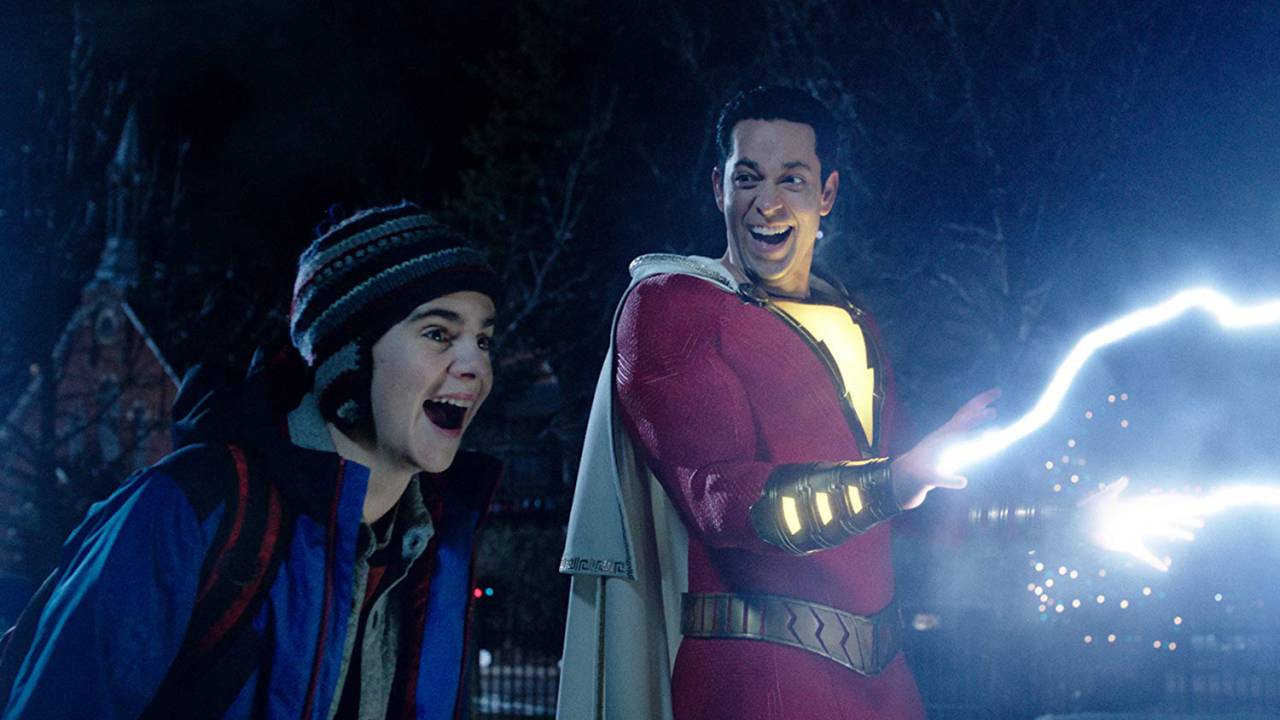 Zachary Levi e Jack Dylan Grazer em 'Shazam'