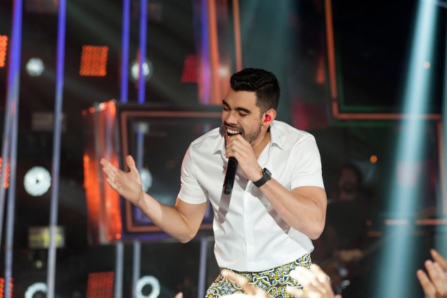 O cantor Gabriel Diniz, durante participação no programa 'Só Toca Top' - 19/09/2018