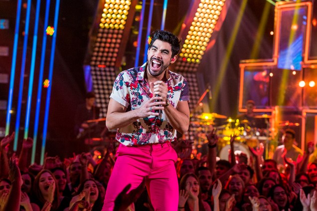 O cantor Gabriel Diniz, durante participação no programa 'Só Toca Top' - 28/03/2019