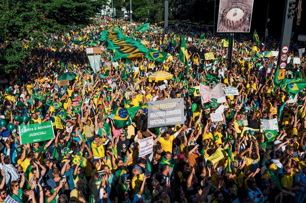 Manifestações de apoio ao presidente Jair Bolsonaro.