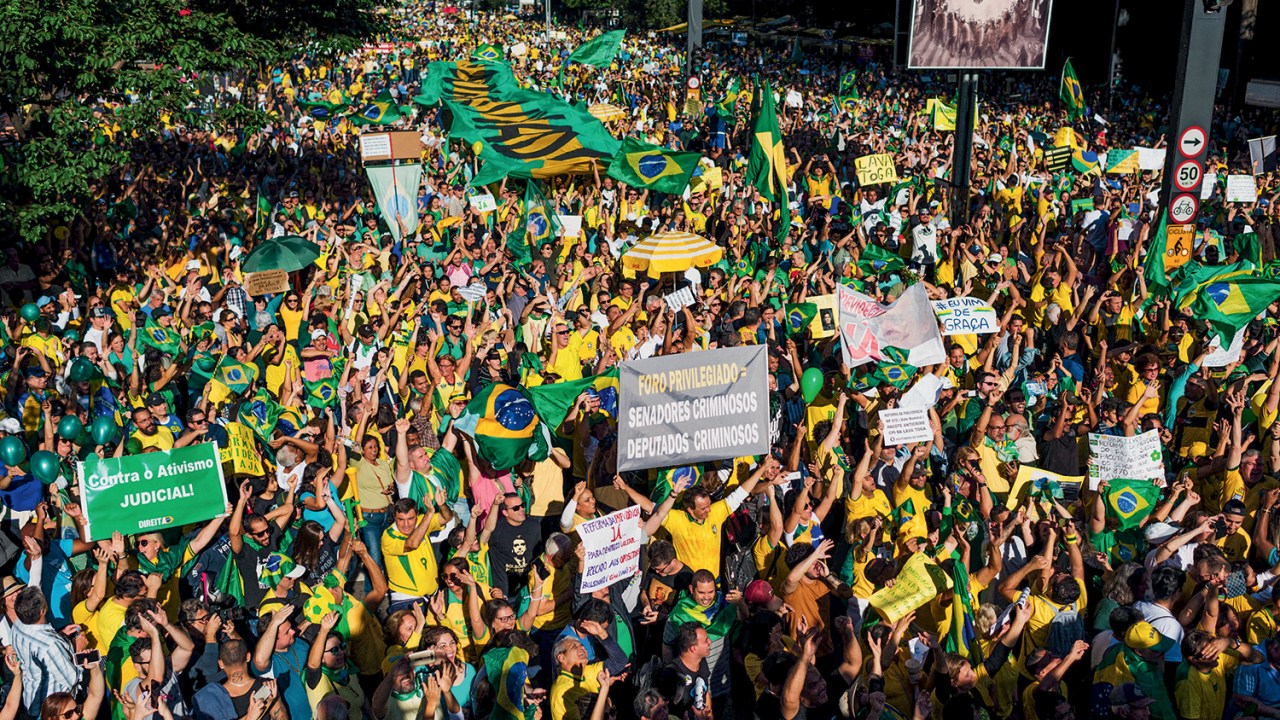 Manifestações de apoio ao presidente Jair Bolsonaro.