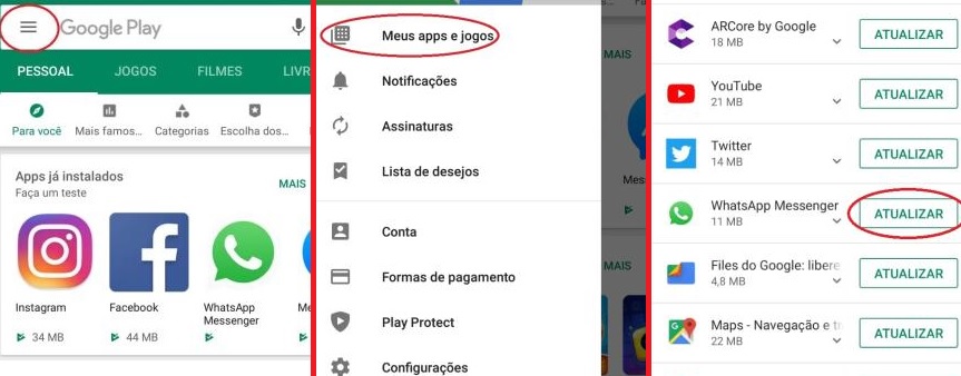 Como atualizar WhatsApp no Android Como atualizar WhatsApp no Android