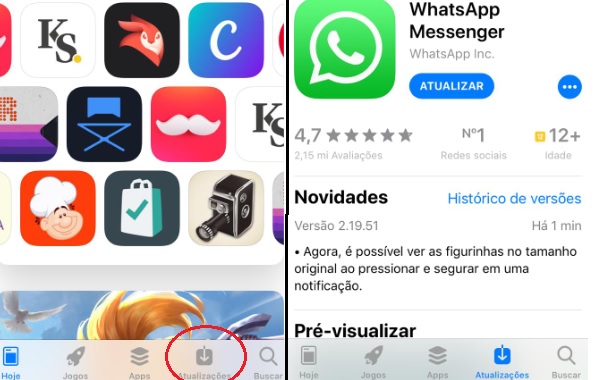 Como atualizar WhatsApp via iOS