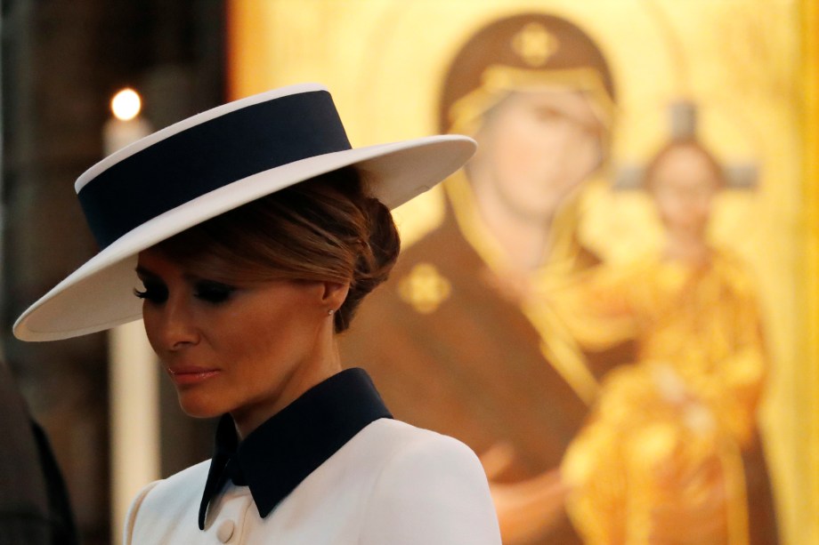 Primeira-dama dos Estados Unidos, Melania Trump, visita a Abadia de Westminster em Londres - 03/06/2019