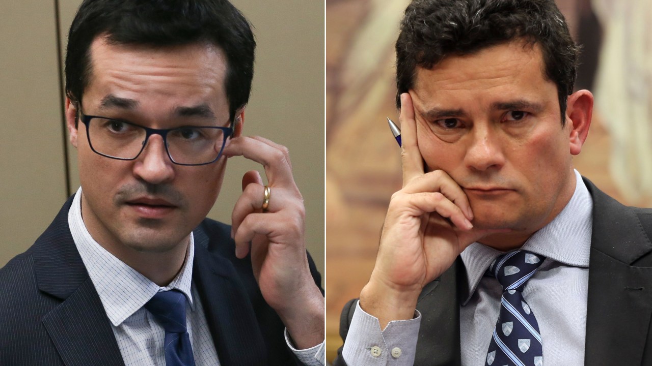 O procurador federal Deltan Dallagnol e o ministro da Justiça Sergio Moro