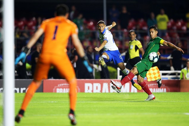 Richarlison, da Seleção Brasileira, durante partida contra a Bolívia, válida pela Copa América - 14/06/2019