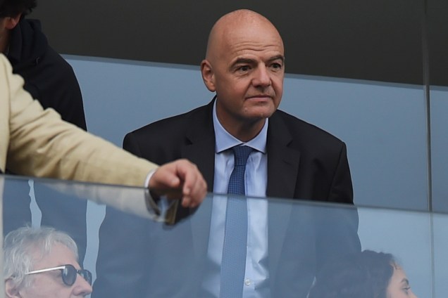 Gianni Infantino, presidente da FIFA, acompanha partida entre Brasil e Peru - 22/06/2019