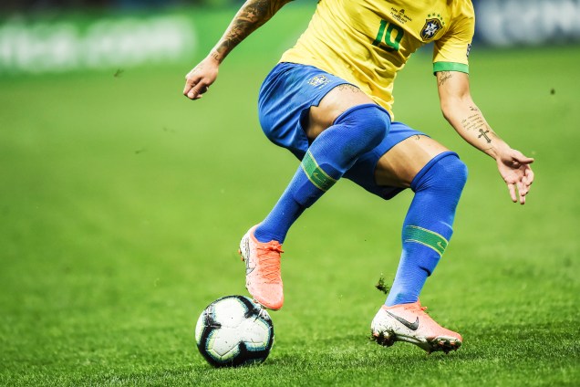 Everton domina bola durante partida entre Brasil e Peru, válida pelo grupo A da Copa América, realizada na Arena Corinthians - 22/06/2019