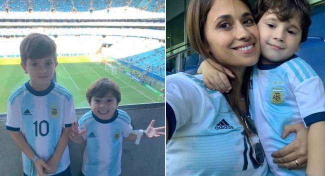 Antonella Messi com os filhos em Porto Alegre