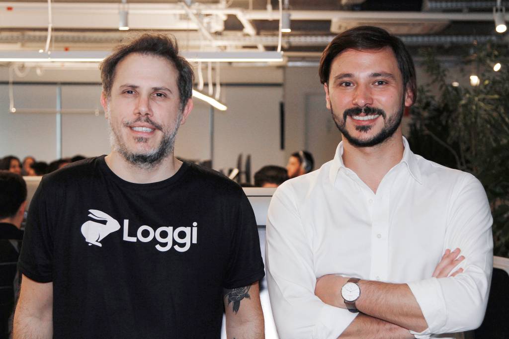 Os fundadores Arthur Debert e Fabien Mendez na sede da startup, na região da Avenida Paulista