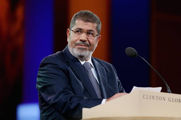 O ex-presidente do Egito, Mohamed Morsi, discura durante uma conferência da Clinton Global Initiative em Nova York em setembro de 2012