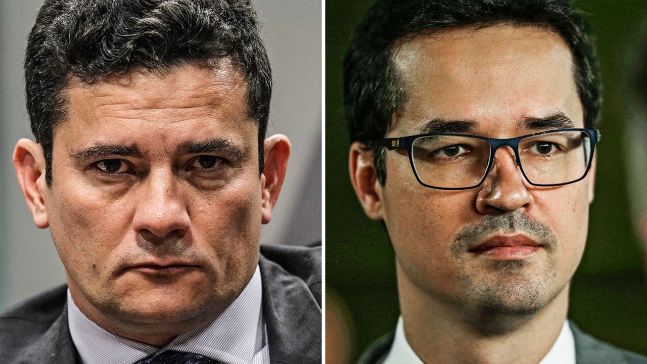 O ex-juiz Sergio Moro e o ex-coordenador da Lava Jato, Deltan Dallagnol