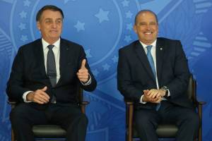 O presidente Jair Bolsonaro e o ministro da Casa Civil, Onyx Lorenzoni
