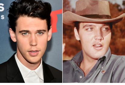 O ator Austin Butler e o cantor Elvis Presley