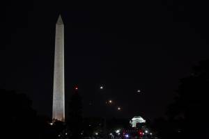 Visão noturna da cidade de Washington DC