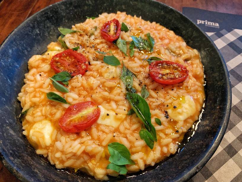 Prato principal servido no menu de almoço: risotto alla sorrentina