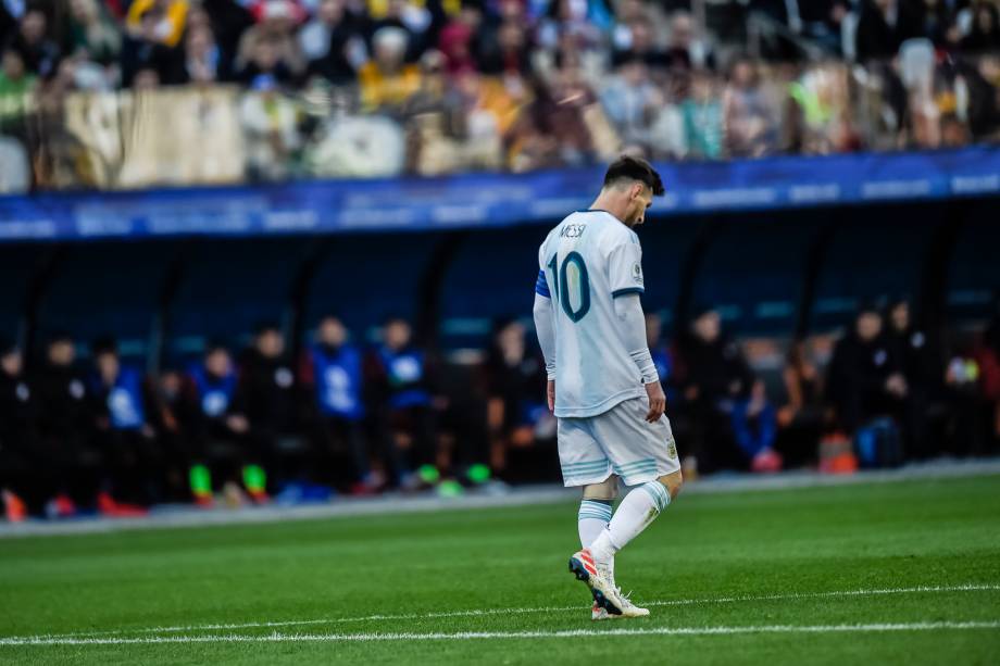 Lionel Messi durante partida contra o Chile, válida pela disputa de terceiro lugar da Copa América