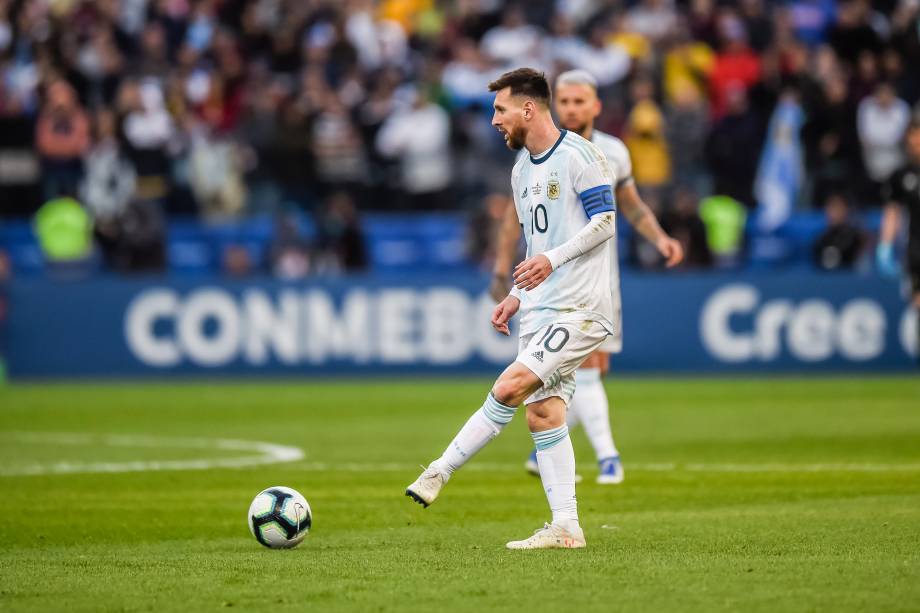 Lionel Messi durante partida contra o Chile, válida pela disputa de terceiro lugar da Copa América