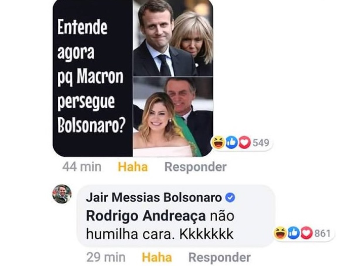 Bolsonaro zomba da esposa de Macron e é acusado de... | VEJA